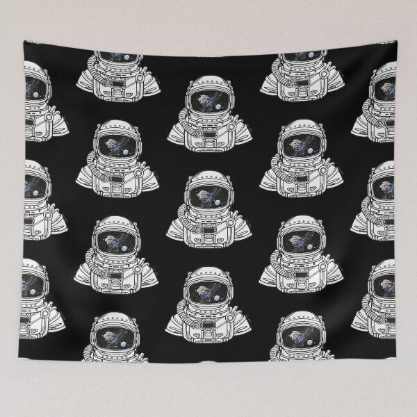 Item preview, SPACEMAN RAINBOW MEETS ASTEROID black and white - white/ Asteroid Day - digital art - by Iona Art Digital designed and sold by IonaArtDigital.