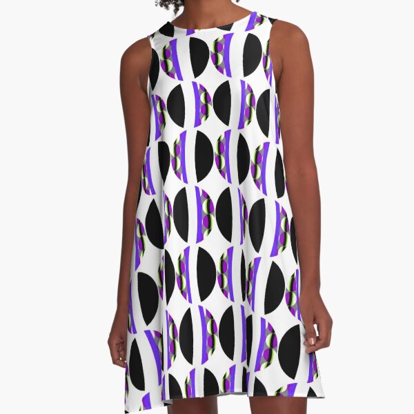 #Pattern, #abstract, #design, #fashion, decoration, repetition, color image,  geometric shape A-Line Dress
