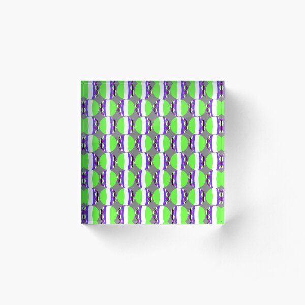 #Pattern, #abstract, #design, #fashion, decoration, repetition, color image,  geometric shape Acrylic Block