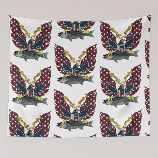 Item preview, Fire Breathing Eagle Fishing logo striped bass  designed and sold by hookink.