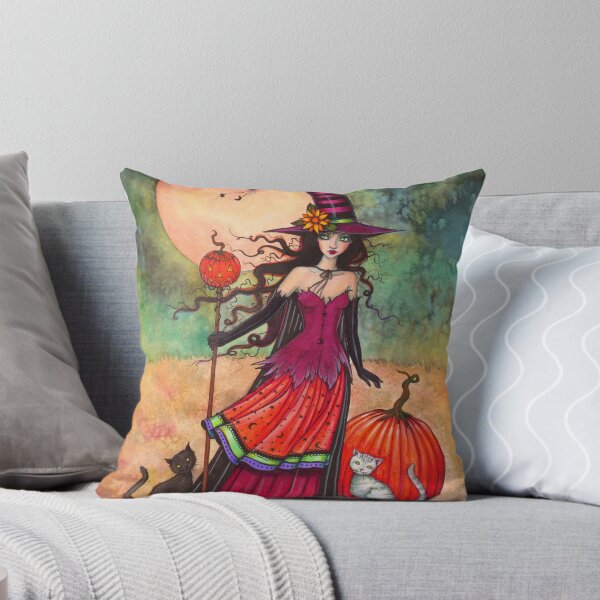 Item preview, October Moon Witch and Cat Fantasy Art Illustration designed and sold by Molly Harrison.