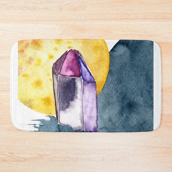 Item preview, Watercolor Geometric Amethyst Crystal with Moon designed and sold by Dani Reber.