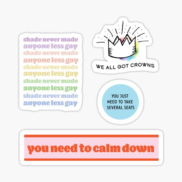 Item preview, You Need To Calm Down Pride Sticker Pack designed and sold by SunnyLemonader.