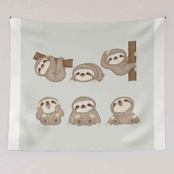 Item preview, Sloth of various poses designed and sold by Toru Sanogawa.