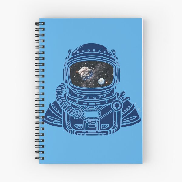 Item preview, SPACEMAN RAINBOW MEETS ASTEROID - blue / Asteroid Day - digital art - by Iona Art Digital designed and sold by IonaArtDigital.