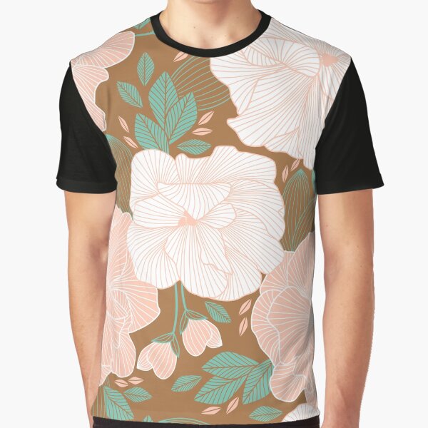 Pink and Brown Roses Graphic T-Shirt