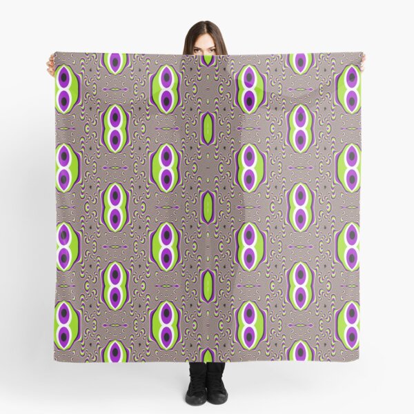 #Scrapbook, #design, #pattern, #repetition, abstract, illustration, square, color image, geometric shape, retro style Scarf