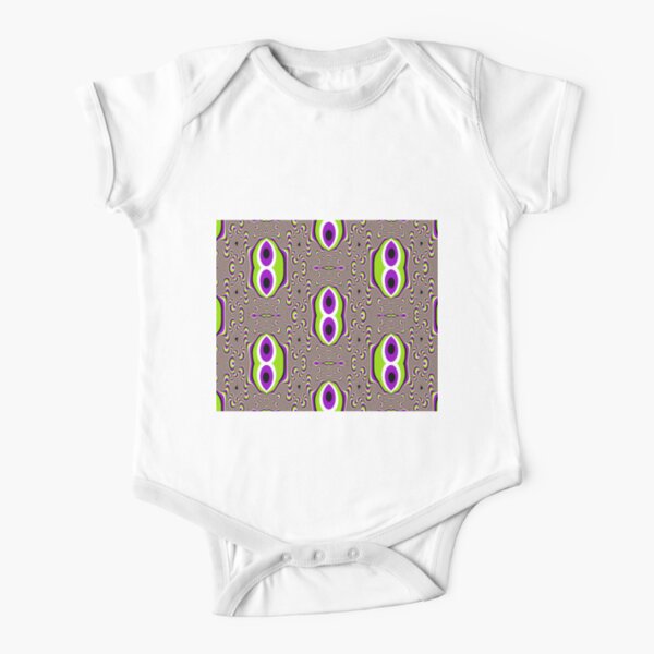 #Scrapbook, #design, #pattern, #repetition, abstract, illustration, square, color image, geometric shape, retro style Short Sleeve Baby One-Piece