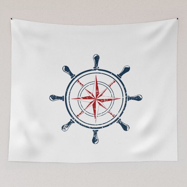 Item preview, Nautical star windrose steering wheel sailing sailor designed and sold by withpassion.