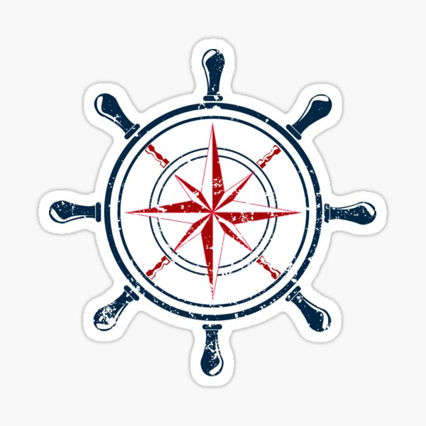 Item preview, Nautical star windrose steering wheel sailing sailor designed and sold by withpassion.
