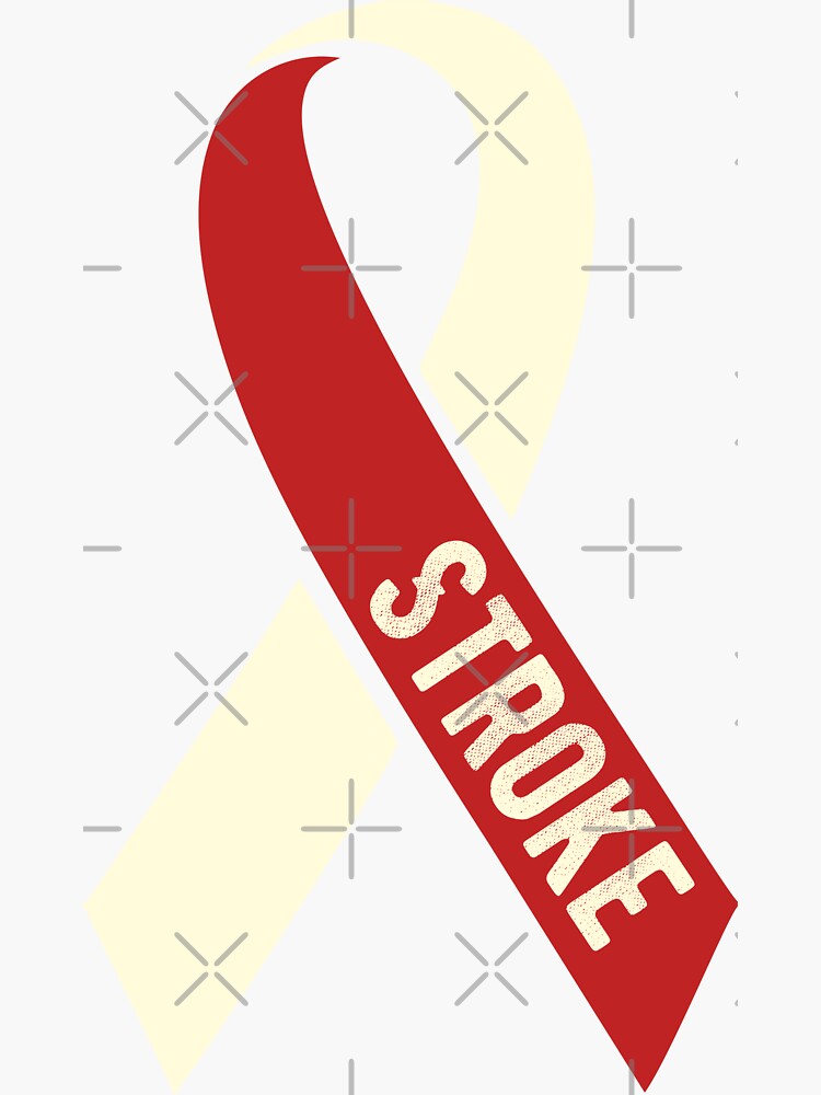 “Big Red Ribbon for Stroke Awareness Month” Sticker by alenaz | Redbubble