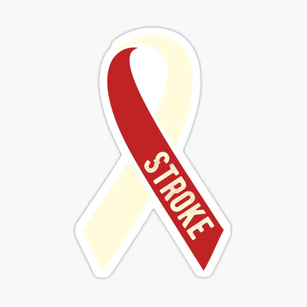 "Big Red Ribbon for Stroke Awareness Month" Sticker for Sale by alenaz Redbubble