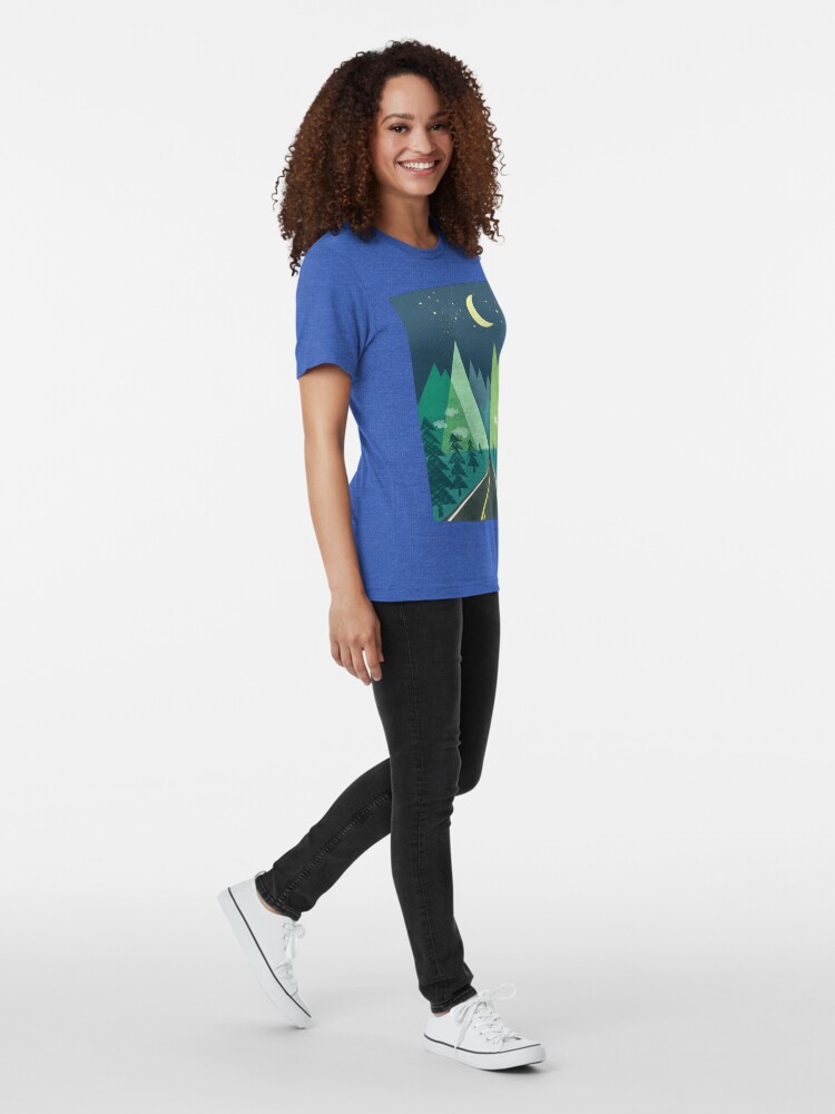 Alternate view of the Long Road at Night Tri-blend T-Shirt