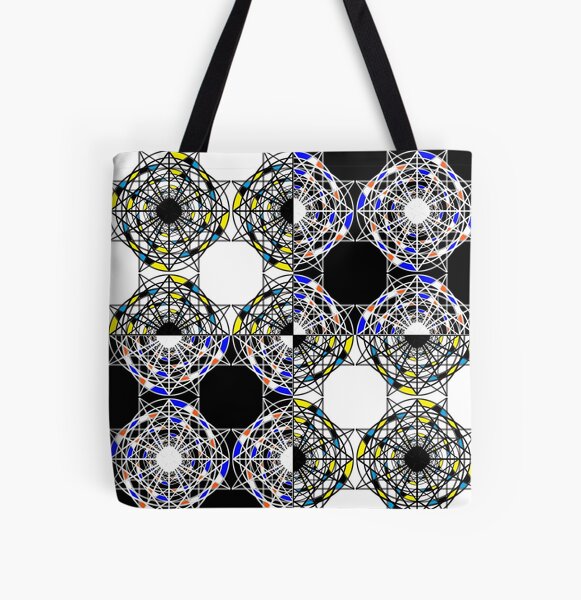 #Scrapbook, #design, #pattern, #repetition, abstract, illustration, square, color image, geometric shape, retro style All Over Print Tote Bag