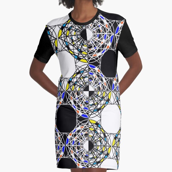 #Scrapbook, #design, #pattern, #repetition, abstract, illustration, square, color image, geometric shape, retro style Graphic T-Shirt Dress