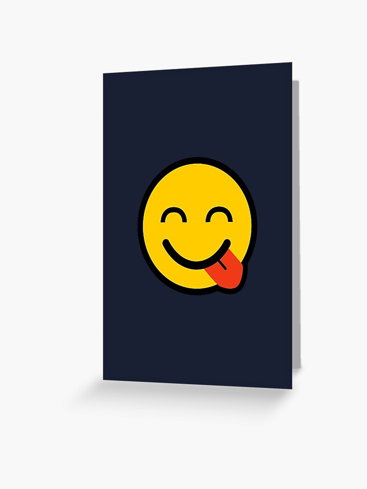 Carte De Vœux Smiley Tongue Emoji Par Feelklin Redbubble