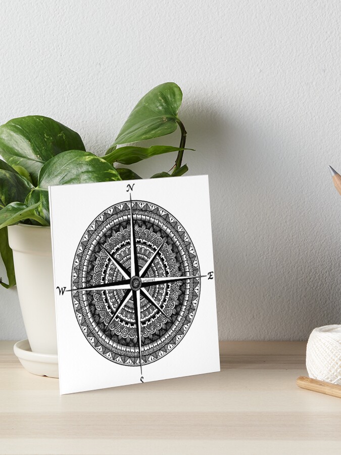 Nautical Anchor and Mandala Compass/Jpg/ Graphic by