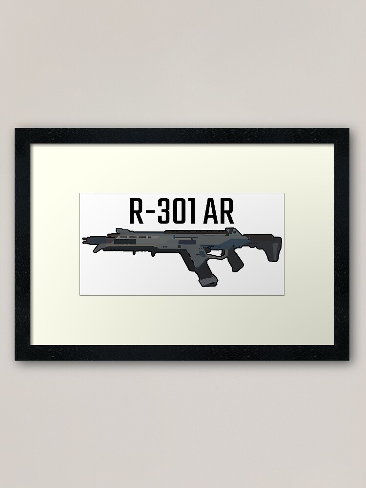 Apex Legends R 301 Assault Rifle White Framed Art Print By Lutziecreations Redbubble