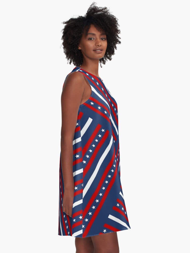 Alternate view of July 4th Flag 1 A-Line Dress