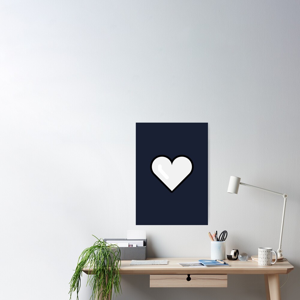 Weisses Herz Emoji Poster Von Feelklin Redbubble