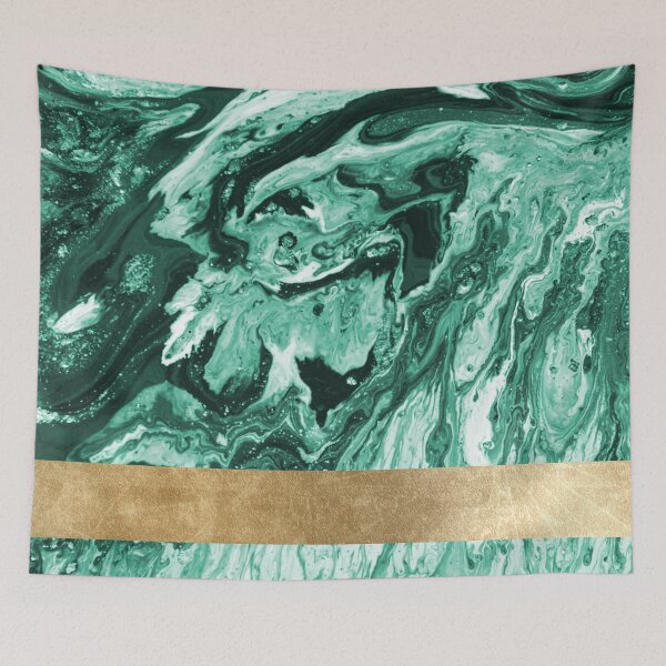 Item preview, Emerald golden geometric marble designed and sold by marbleco.