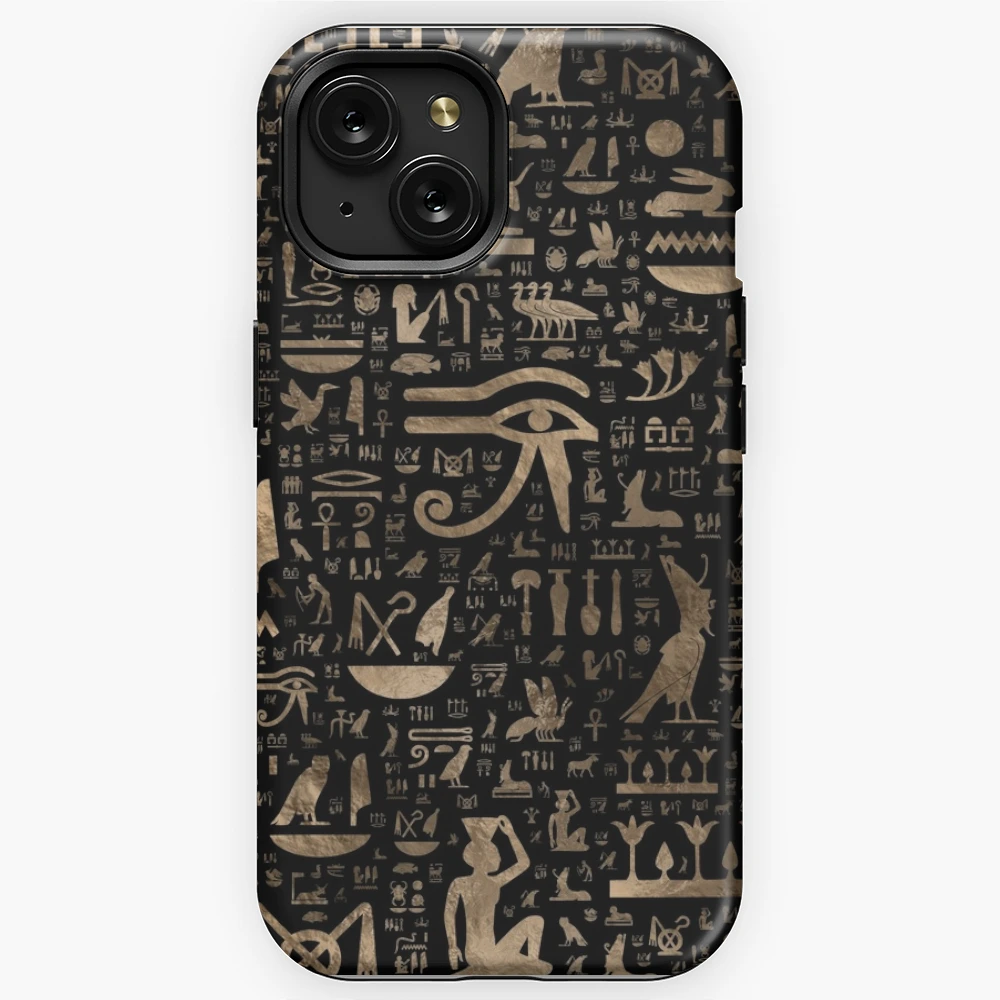 Ancient Egyptian hieroglyphs Black and gold