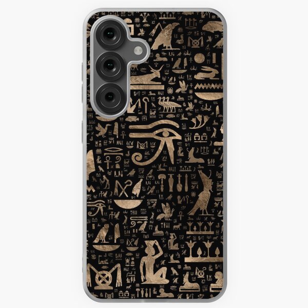Item preview, Ancient Egyptian hieroglyphs - Black and gold  designed and sold by k9printart.