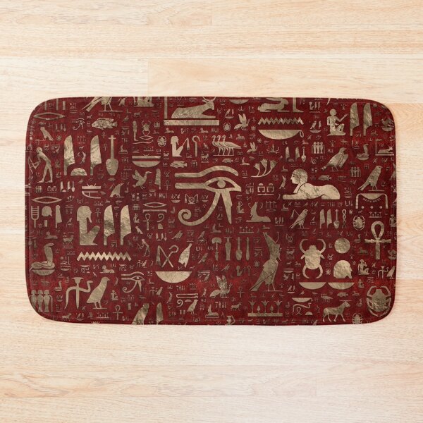 Item preview, Ancient Egyptian hieroglyphs - Red Leather and gold  designed and sold by k9printart.