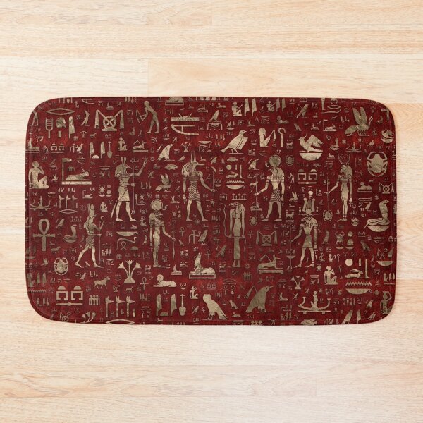 Item preview, Ancient Egyptian Gods and hieroglyphs - Red Leather and gold  designed and sold by k9printart.