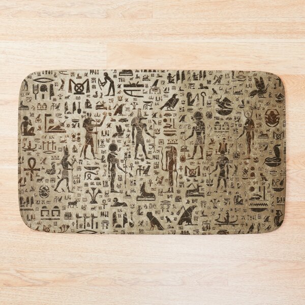 Item preview, Ancient Egyptian Gods and hieroglyphs - Vintage and gold designed and sold by k9printart.