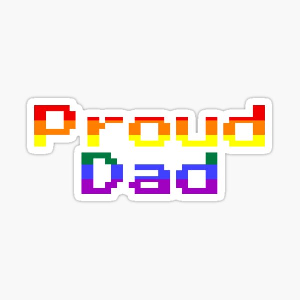 Proud Dad, Gay (Gamer Font) Sticker