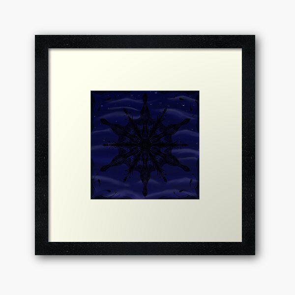 Gothic Snowflake Silhouette Framed Art Print