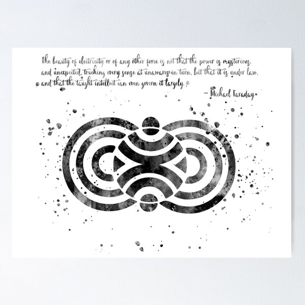 Item preview, Faraday quote with magnetic fields  designed and sold by Rosaliartbook.