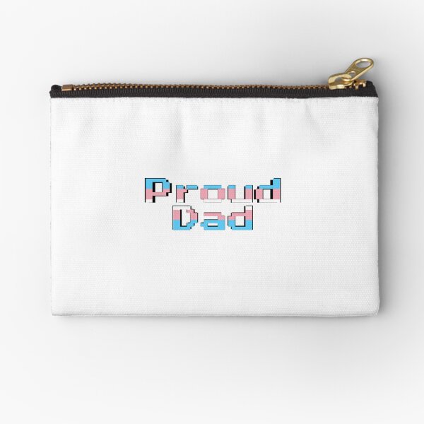 Proud Dad, Trans (Gamer Font) Zipper Pouch