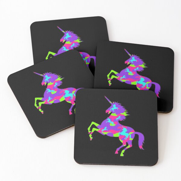Item preview, Unicorns on Neon Purple Pink and Lime Green Camo Camouflage designed and sold by funnytshirtemp.
