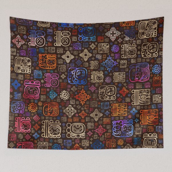 Item preview, Mayan glyphs and ornaments pattern #3 designed and sold by k9printart.