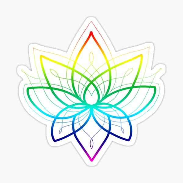 Rainbow Lotus Sticker