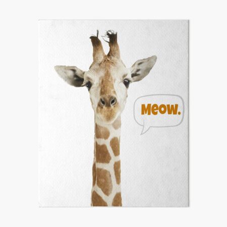 Item preview, Funny Giraffe saying Meow Giraffe Head Funny Cute Pun Meme designed and sold by funnytshirtemp.