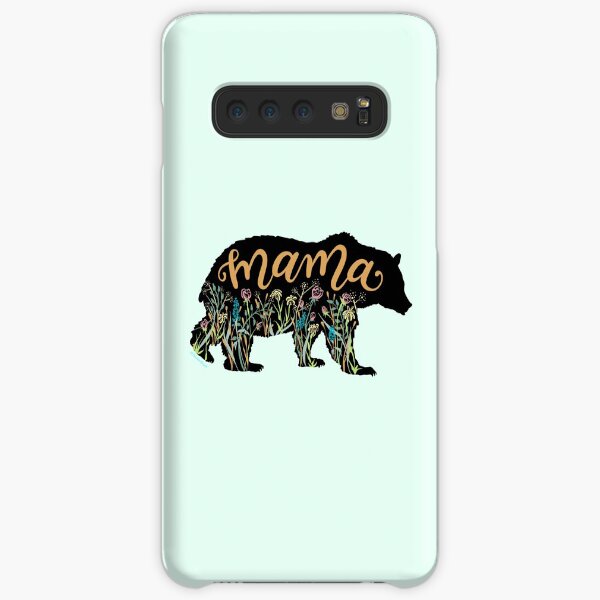 Mama Bear with Wildflowers Hand Lettered Illustration Samsung Galaxy Snap Case