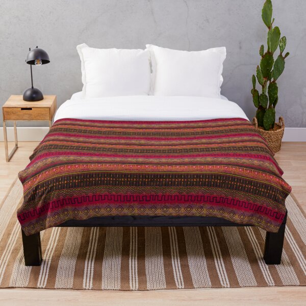 Earthy African Ombre Mud Cloth Throw Blanket