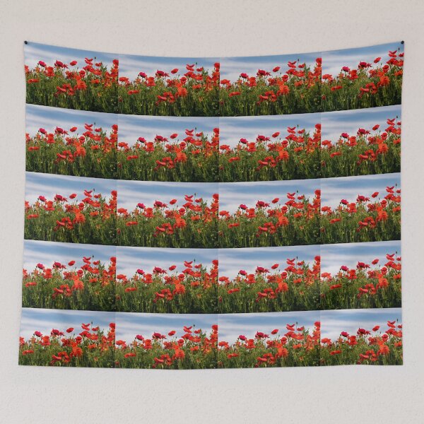 Item preview, Blood red Poppies against a blue sky designed and sold by Violaman.