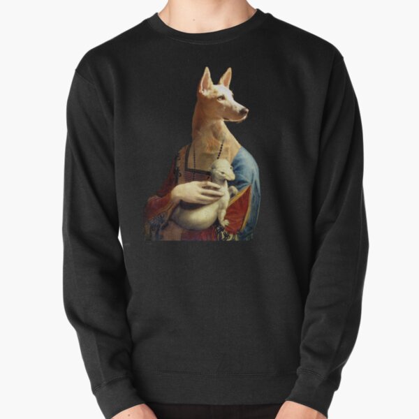 Lady with an Ermine, Luna Version Pullover Sweatshirt