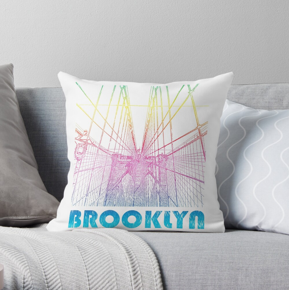 Brooklyn Bridge, NY Souvenir Gift  Throw Pillow