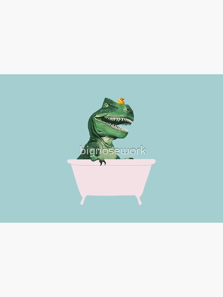 Playful T-Rex in Bathtub in Green by bignosework