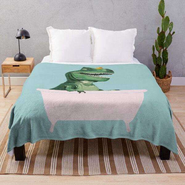 Item preview, Playful T-Rex in Bathtub in Green designed and sold by bignosework.