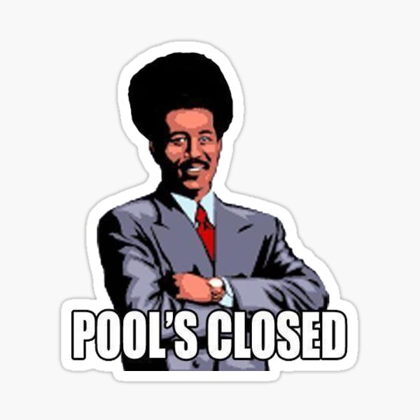 Pools Closed Stickers Redbubble - pool decal roblox roblox