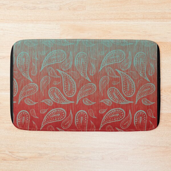 Item preview, Teal Green and Warm Red Paisley Mandala Tile designed and sold by jocelynsart.
