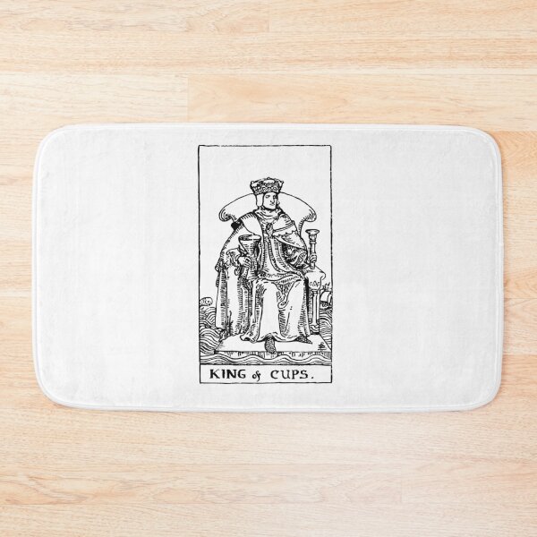 Item preview, Tarot Card : King of Cups black & white designed and sold by tarotcarddesign.