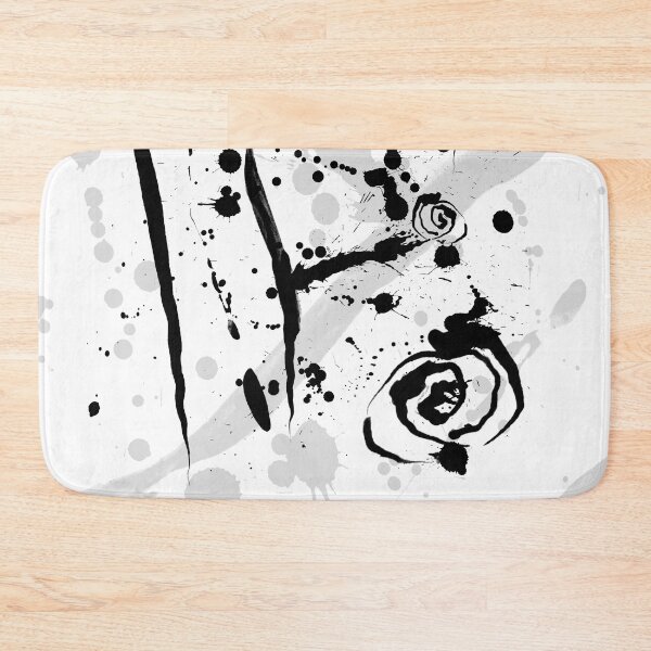 Item preview, Modern Ink Splatter Abstract Rose Black and White designed and sold by jocelynsart.