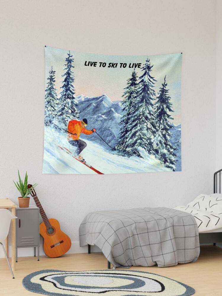 Skiing tapestry best sale